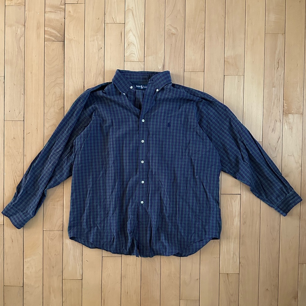 Vintage Ralph Lauren Checkered Long-Sleeve Button Down Shirt